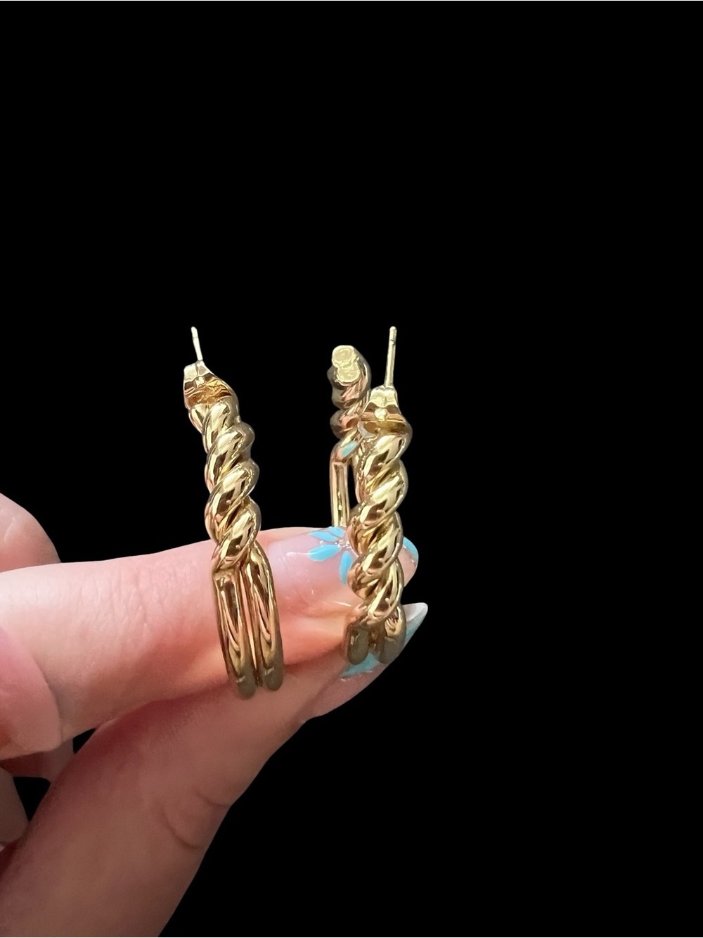 18k Gold Plated Hoop Earrings - Picture 3 of 6